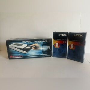 KINYO UV-520 VHS Video Cassette Tape Rewinder VCR NEW - WITH BRAND NEW VHS TAPES